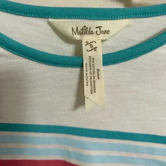 Matilda Jane Wonderment Good Catch Baseball Tee Long Sleeve Size 8 - Picture 3 of 5
